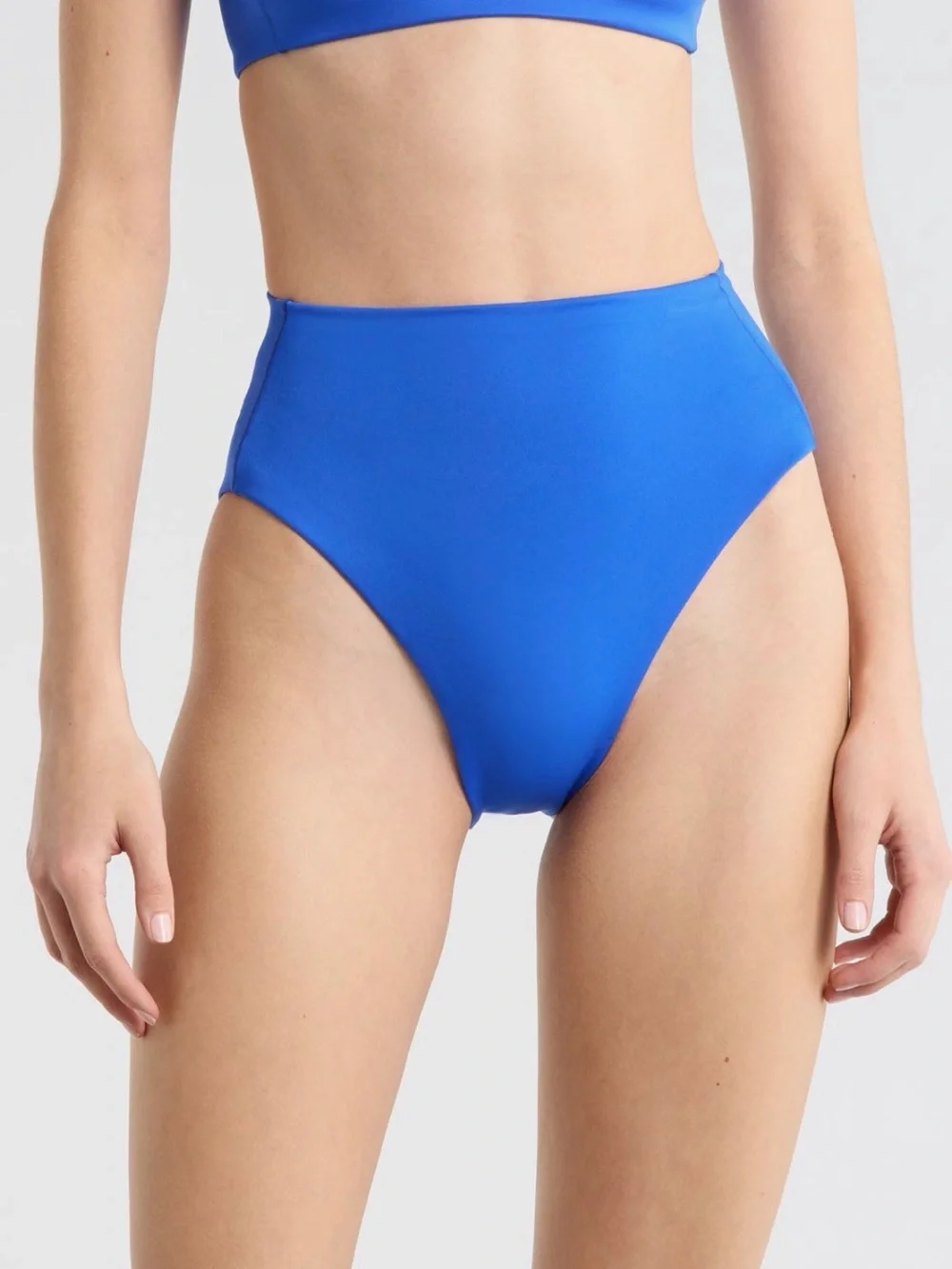 LEFT ON FRIDAY Hi Hi High Waist Bikini Bottoms First Place Blue Sz M NWT